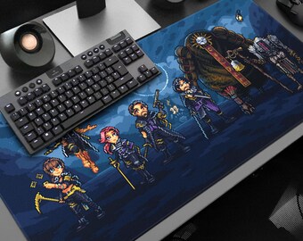 Expedition 33 Characters Gaming Desk Mat: 8bit Clair Obscur Pixel Art XL Mouse Pad