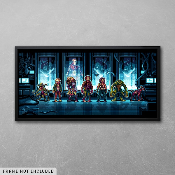 RE1 Enemies Pixel Art Print: 8bit Resident Evil 1 Poster