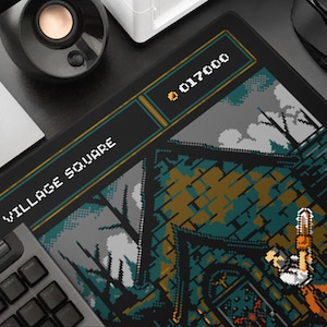Village Square Gaming Desk Mat: 8bit Resident Evil 4 Pixel Art XL Mouse Pad image 4