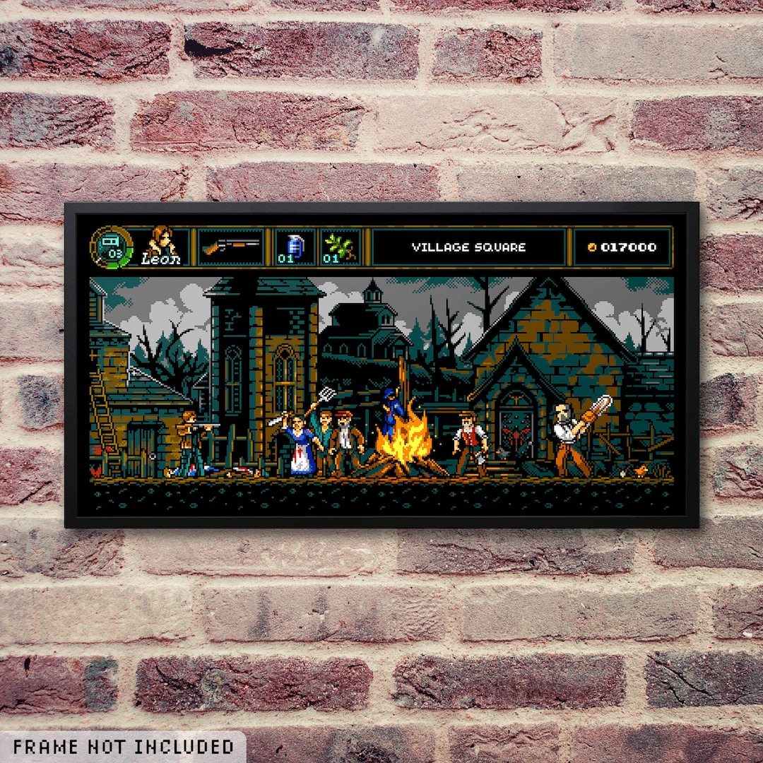 Village Square Pixel Art Print: 8bit Resident Evil 4 Poster - Etsy