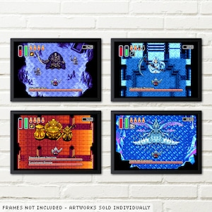 Dark Souls Bosses Retro Demake Pixel Art Poster Hochwertiger Videospiel Wandkunst Druck