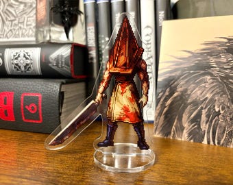Pyramid Head Pixel Art Acrylic Standee: 8bit Silent Hill 2 Desk Buddy