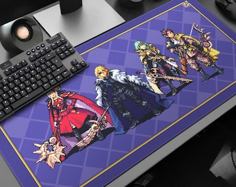 Three Houses Characters Gaming Desk Mat: 8bit Fire Emblem Pixel Art XL Mouse Pad