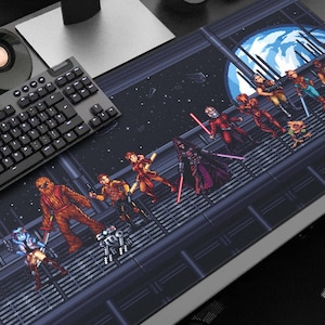 KOTOR Gaming Desk Mat: 8bit Knights of the Old Republic Pixel Art XL Mouse Pad