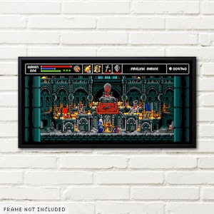 Firelink Shrine DS3 Retro Demake Pixel Art Poster Hochwertiger Videospiel Wandkunst Druck