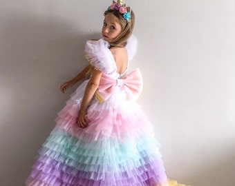 Rainbow Unicorn Dress, Dress Unicorn, Kids Dress, Party Dress, Unicorn Colors, Birthday Dress, Family Look, Unicorn Birthday Dress
