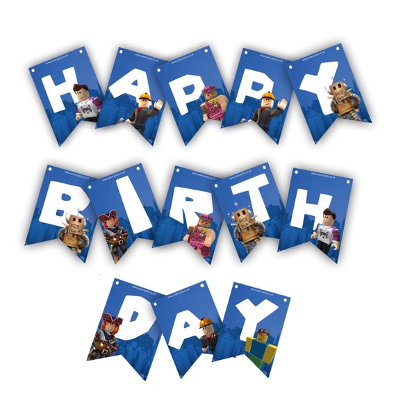 Rblox Happy Birthday Banner Perfect Party Etsy - 90 off sale roblox birthday party digital banner roblox etsy
