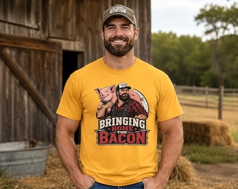 Bringing Home The Bacon Shirt, Funny Farmer Pig BBQ Humor Tee