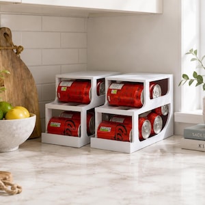 330ml "Coke" Drinks Can Stacker, Fridge Can Holder, Stackable Can Storage Rack for 6 Cans, Kitchen Organiser