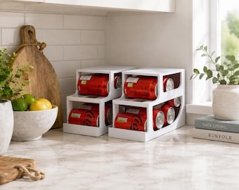 330ml "Coke" Drinks Can Stacker, Fridge Can Holder, Stackable Can Storage Rack for 6 Cans, Kitchen Organiser