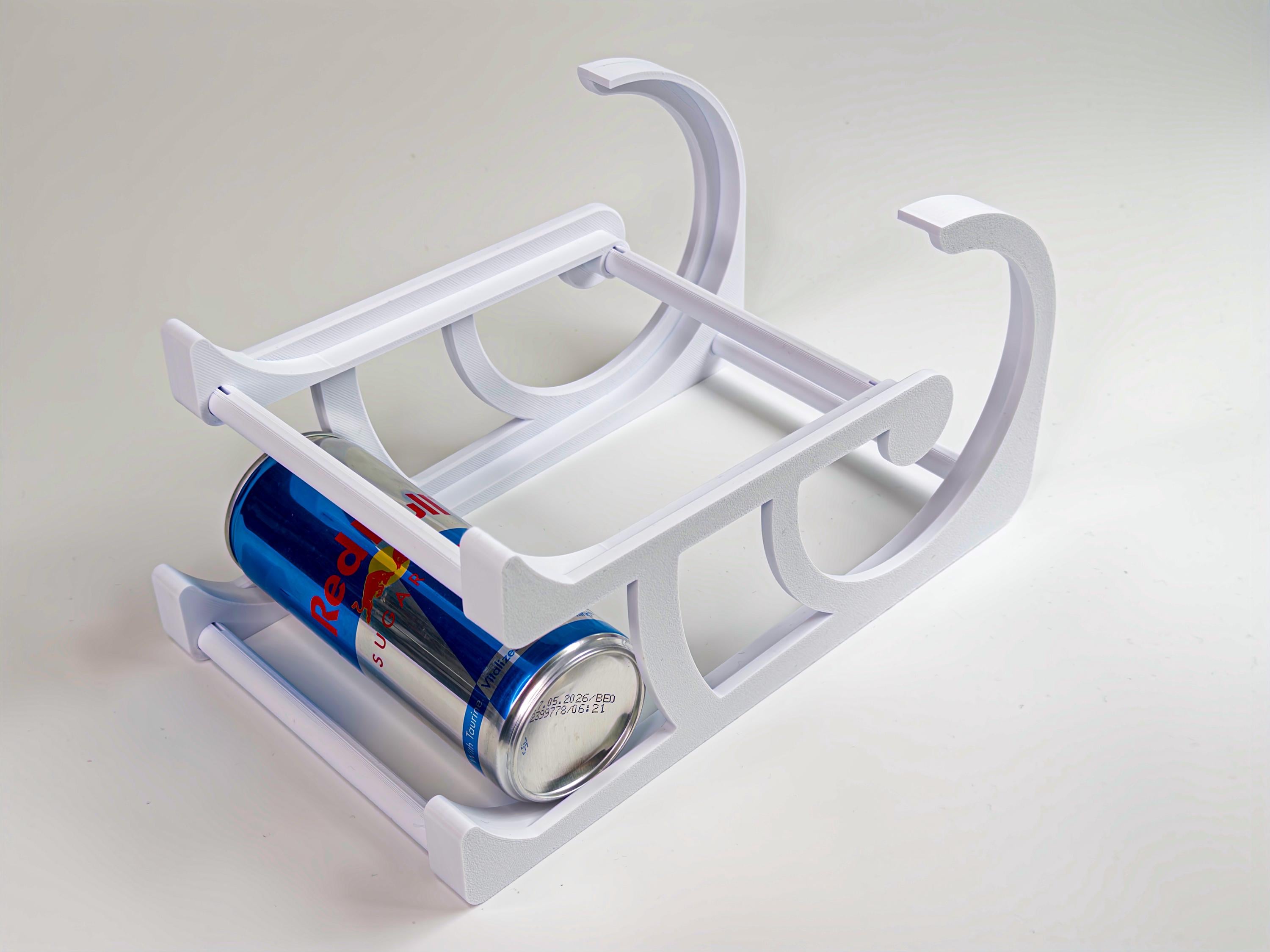 3D Printed Red Bull Can Holder: Flat Pack Energy Drink Organizer