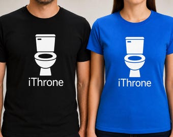 Funny iThrone Toilet Shirt, Bathroom Humor Tee, Tech Parody Graphic Tee (Unisex)