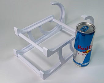 3D Printed Red Bull Can Holder: Flat Pack Energy Drink Organizer