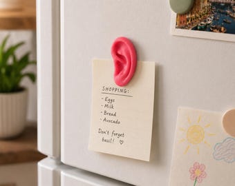 Funny Ear Fridge Magnet, Pink Novelty Magnet, 5cm Anatomical Ear Magnet, Weird Gift for Anatomy Fans, Audiology Gift