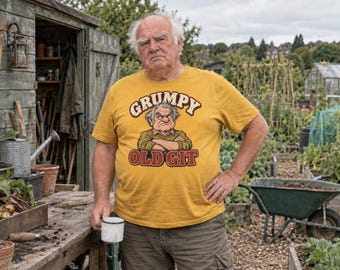 Grumpy Old Git T-Shirt, Retro British Humor Tee for Dad, Grandad, Retired Men