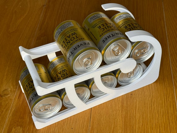 Hmdivor Drink Organizer For Refrigerator – White, 3-Tier Can/Bottle Rack, Fridge Storage Bin - View #14