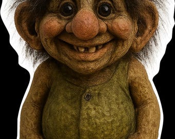 Nordic Troll Magnet or Sticker – Collectible Figurine (6x10cm)