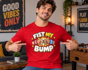 Fist My Bump Comic Style T-Shirt, Retro Friendship Tee, Teamwork Graphic Top