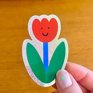 Sticker happy tulipe
