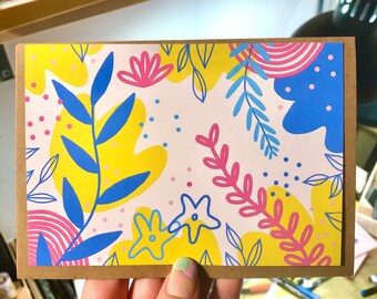Blühende Postkarte