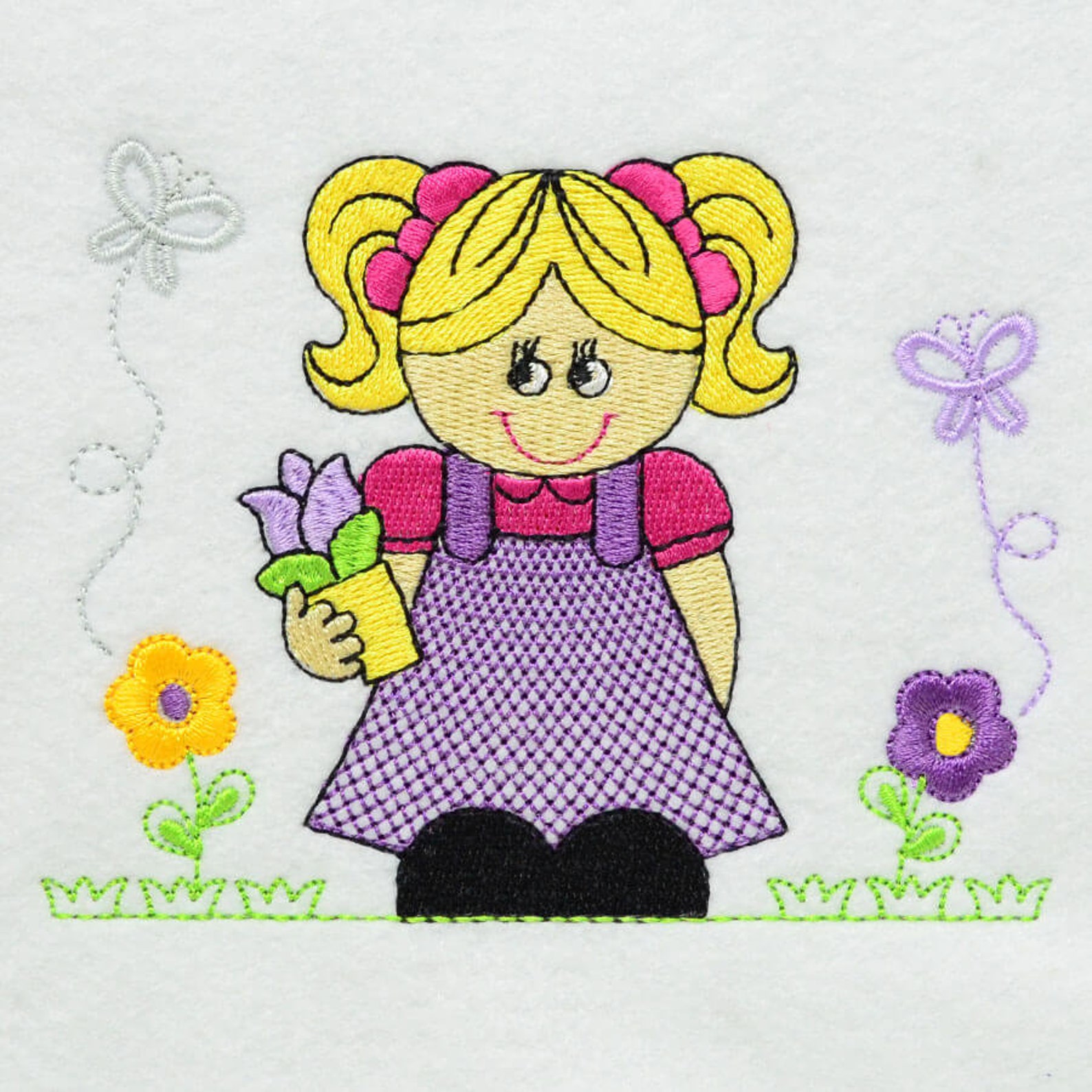 Little girl Embroidery Design 6 Different Sizes for Instant Etsy