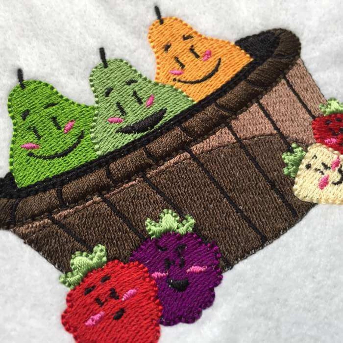 Fruit basket Embroidery Design 5 Different Sizes for Instant Etsy