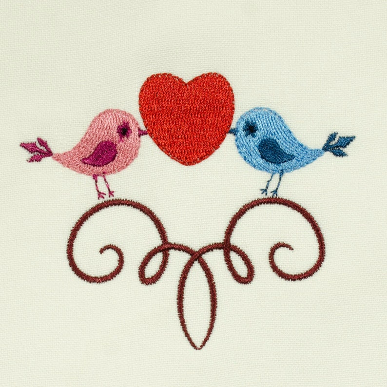 6 Different Sizes for Instant Download Bird Embroidery Design