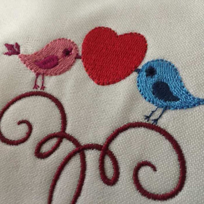6 Different Sizes for Instant Download Bird Embroidery Design