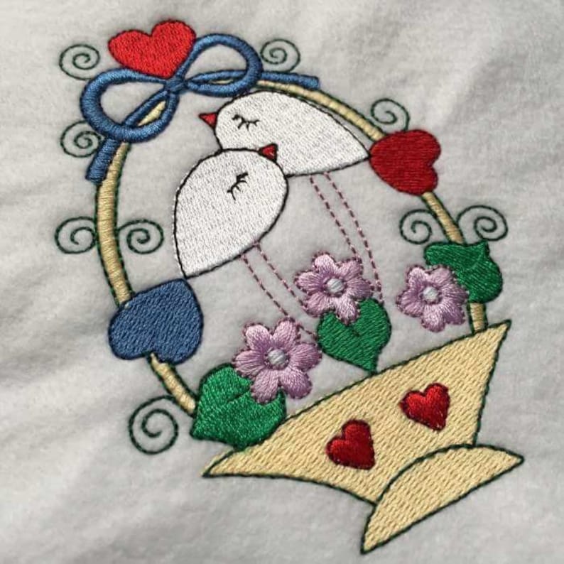 Bird Embroidery Design 6 Different Sizes for Instant Download