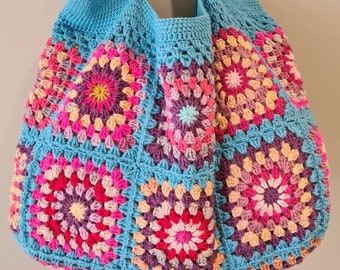 Granny Crochet Bag, Crochet Bag Handmade, Crochet Bag For Sale, Crochet Granny Square Bag, Crochet Boho Bag, Shopping Bag