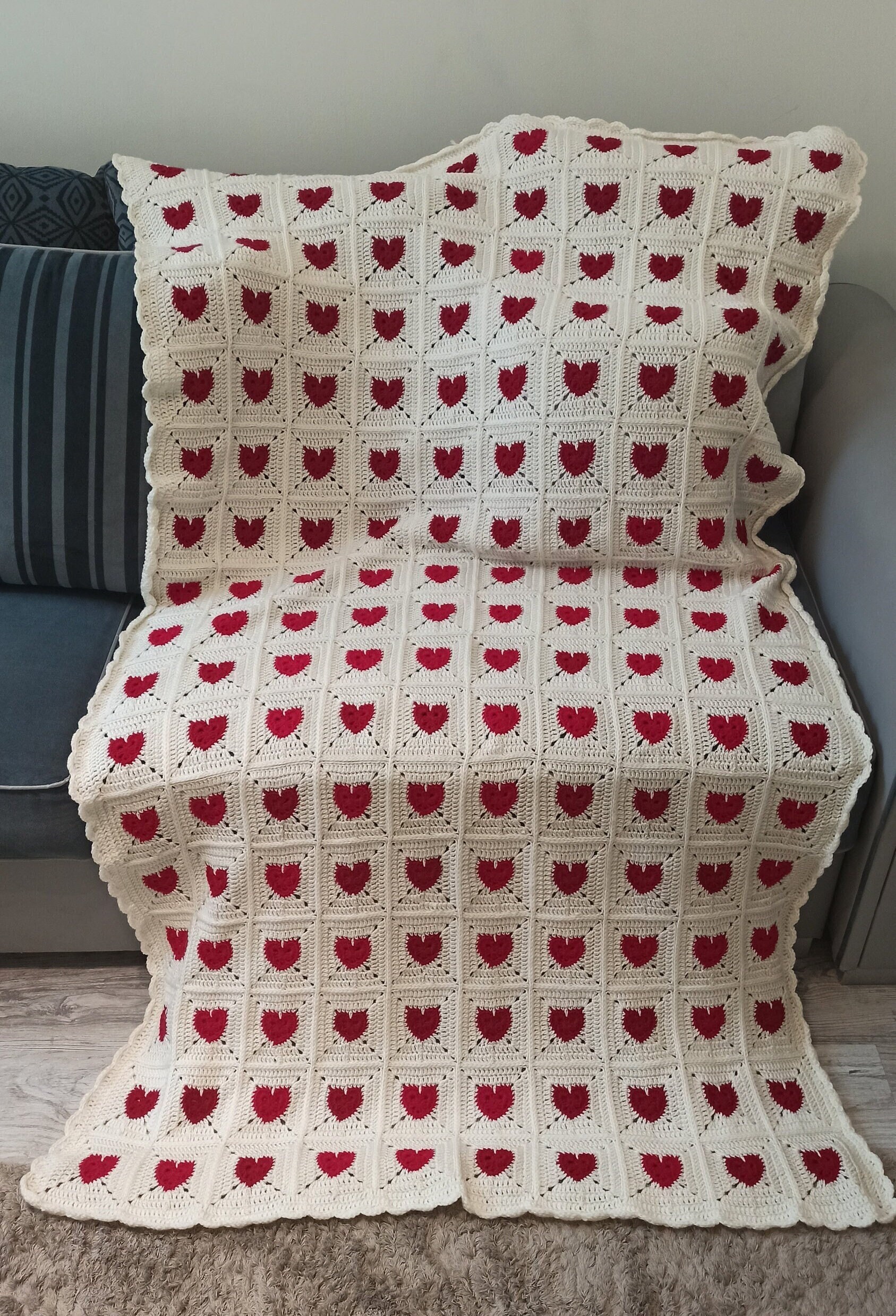 Single Crochet Blanket, Single Bed Blanket, Single Bed Throw, Crochet