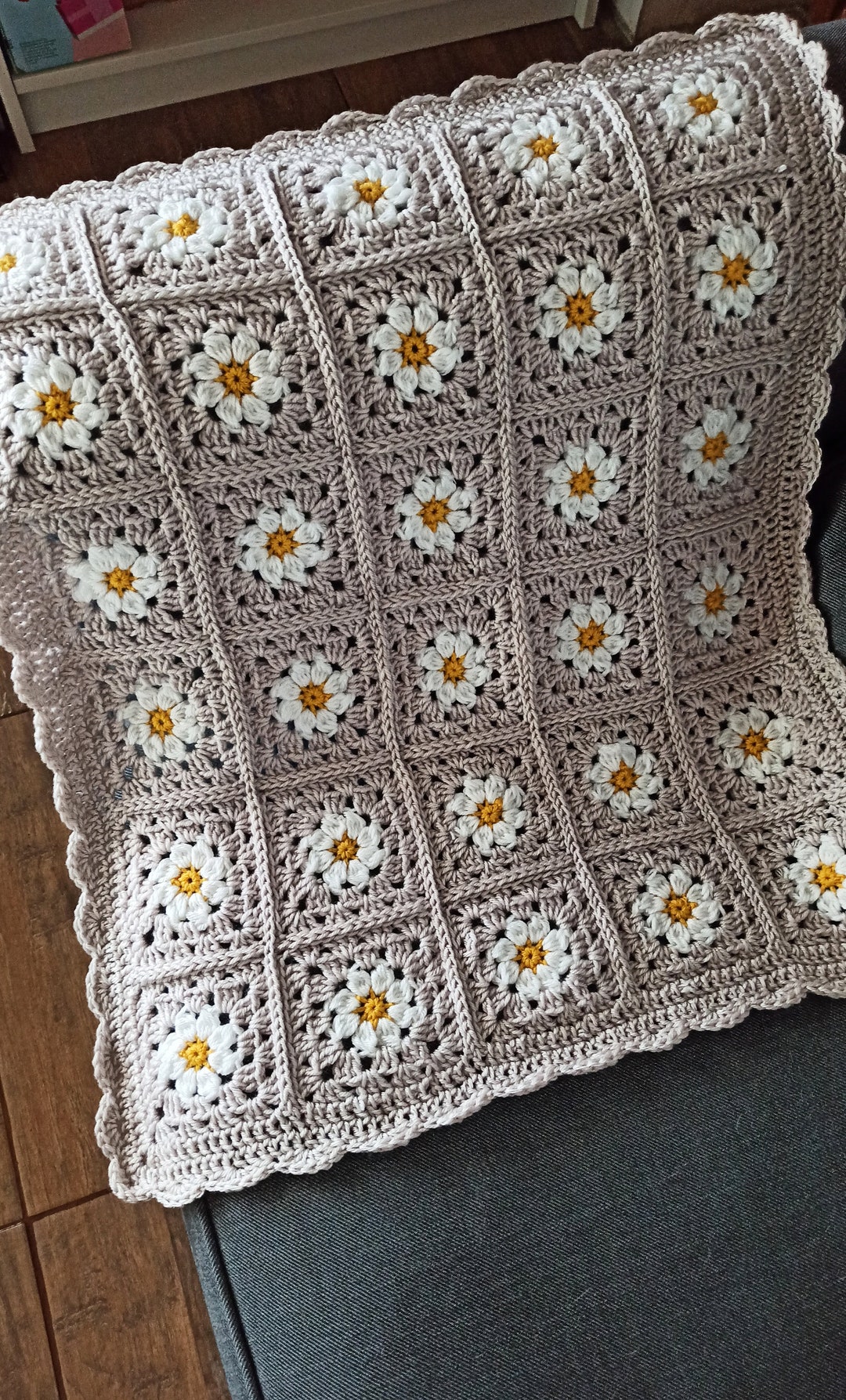 Choose Your Own Colour Very Soft Floral Crochet Baby Blanket Etsy