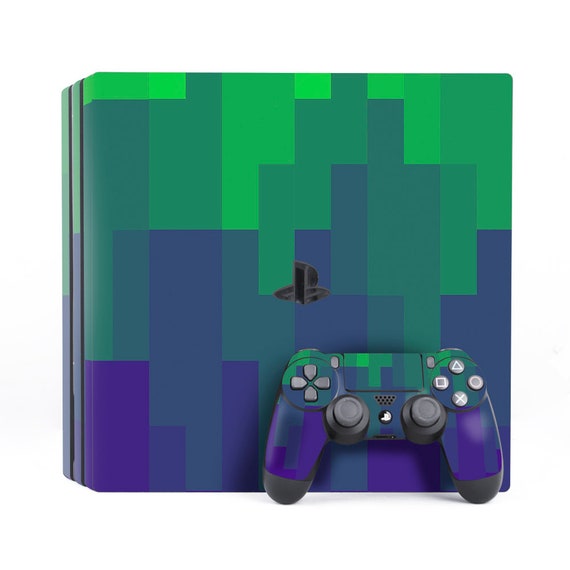 Green Pixels Skin Playstation 4 Fat Slim Pro Game Minecraft 