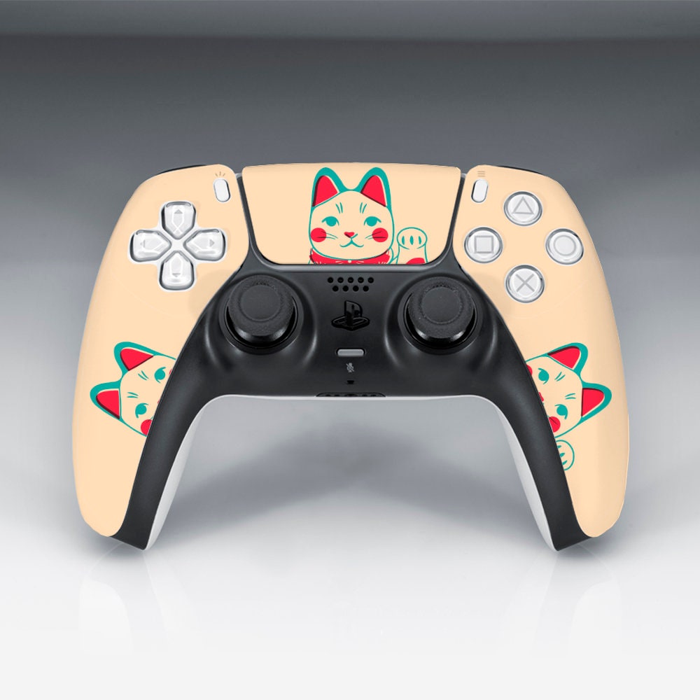 Maneki Neko Art Lucky Cat Print Ps Skin Beige Ps 5