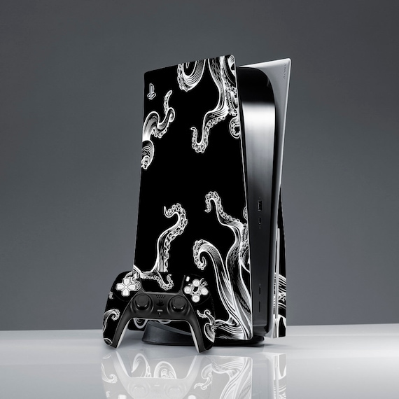 PS5 Skin Black Playstation 5 Skin Octopus Goth Console and