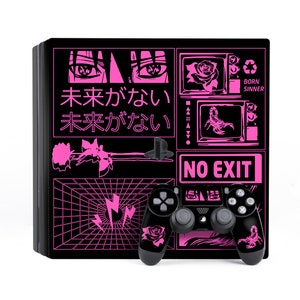 Ps4 Stickers Full Body Vinyl Skin Decal Cover for Playstation 4 Console  Controllers (with 4pcs Led Lightbar Stickers)(PS4 Console (Pink Starry Sky))