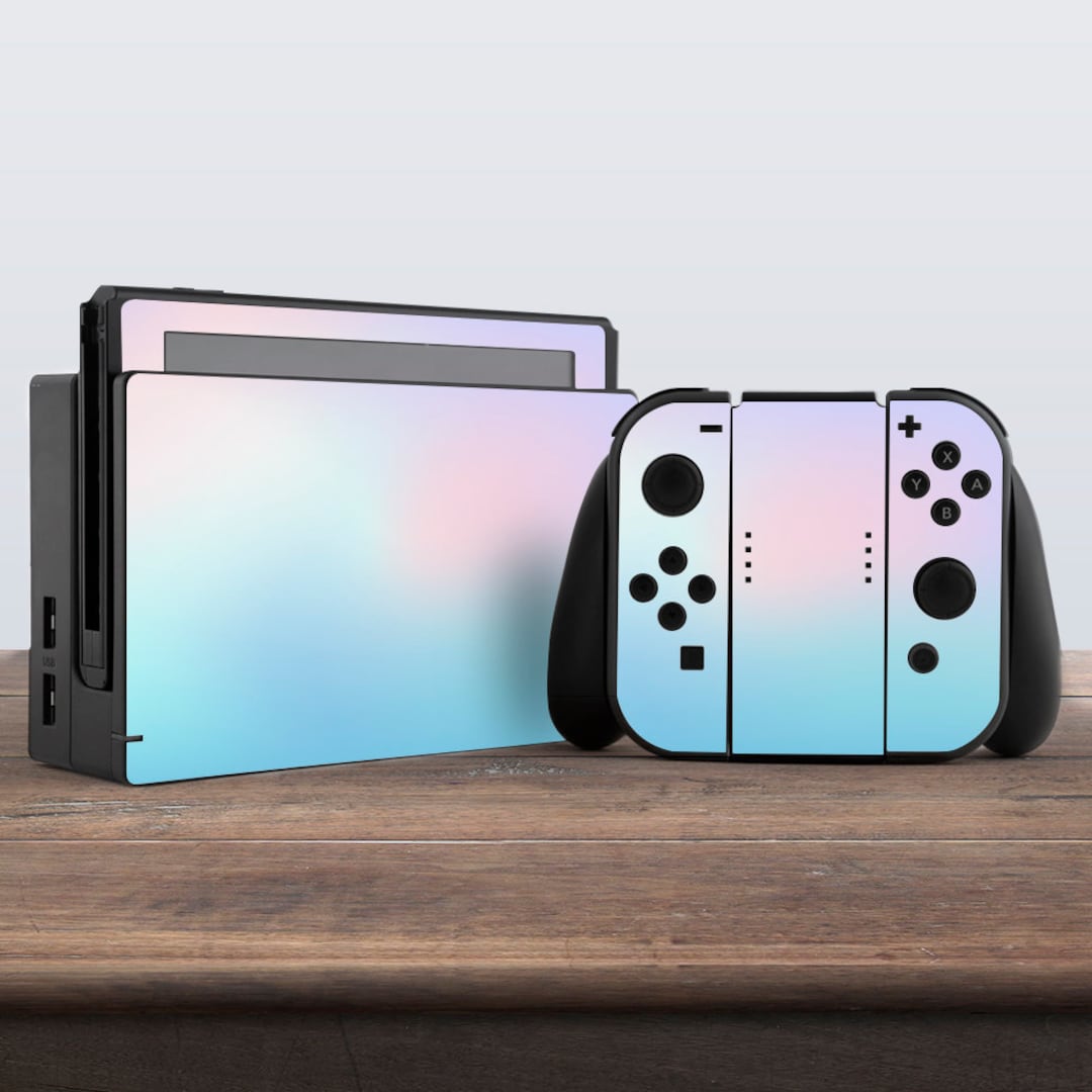 Nintendo Switch 本体 （粉×水色のグラデーションスキンシール貼付