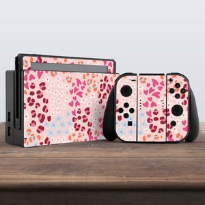 Animal print art Nintendo switches skin Sticker decal Nintendi skin pink Cute Safari Animal skin Controller Decal Dock Console skin Sticker