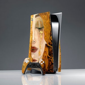 Gustav Klimt painting ps sticker decal ps skin girl ps skin art ps 5 skin room decor PS 5 controller console Skin sticker wrap PS 5 console