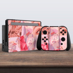 switch skin pink switch skin girly switch skin kawaii japan art sticker decal for console dock controller joycon joy con skin pastel cute