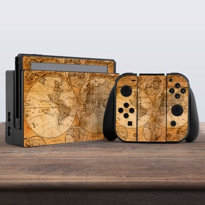 Switch Skin Retro Switch Skin Karte Switch Weltkarte Switch Skin Erde Dock Aufkleber Controller Aufkleber Joycon Skin Joycon Aufkleber Konsolen Skin Dock
