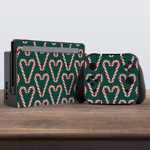 Christmas sweets Deep green skin Nintendo switches skin Winter decal Controller Decal Dock Nintendo switches accessories Console skin Switch