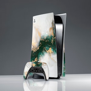 Dark green marble PS 5 skin white marble skin Console Skin sticker decal PS 5 console cover birthday gift PS 5 controller ps 5 skin sticker