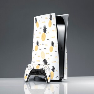 Pineapple art skin PS skin white Summer fruits skin Sticker decal PS 5 skin Gift for him PS 5 console cover ps 5 controller friends gift