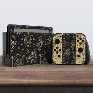 switch skin goth switch skin witch switch skin ghost vinyl sticker aesthetic decal for console dock controller joycon joy con black skin