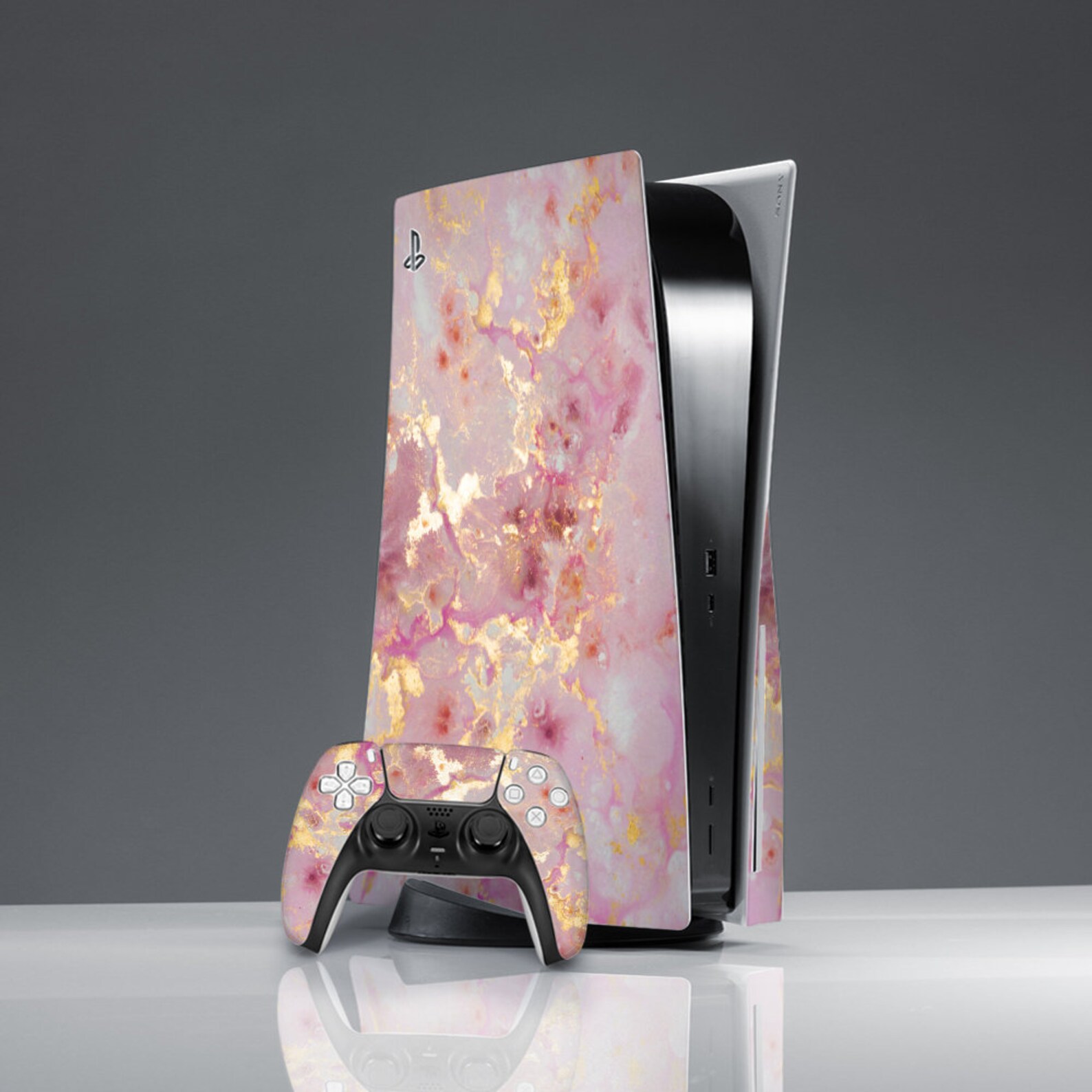 PS5 skin pink PlayStation 5 Skin rose gold marble Console and Etsy
