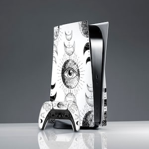ps 5 skin eye ps skin white eye of Providence PS 5 controller sticker decal PS 5 skin ps skin magic Sticker wrap PS 5 console cover Wiccan