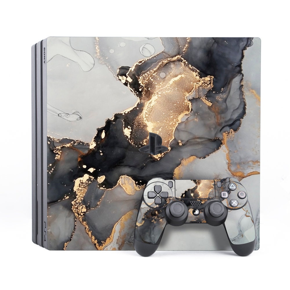 PS5 Gold Black Skin PS4 Liquid Acrylic Marble Skin PS4 Fat 