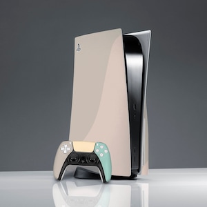 PS skin pastel Light beige skin sticker decal simple minimalist ps skin elegant friends gift PS 5 controller PS 5 skin ps 5 console cover