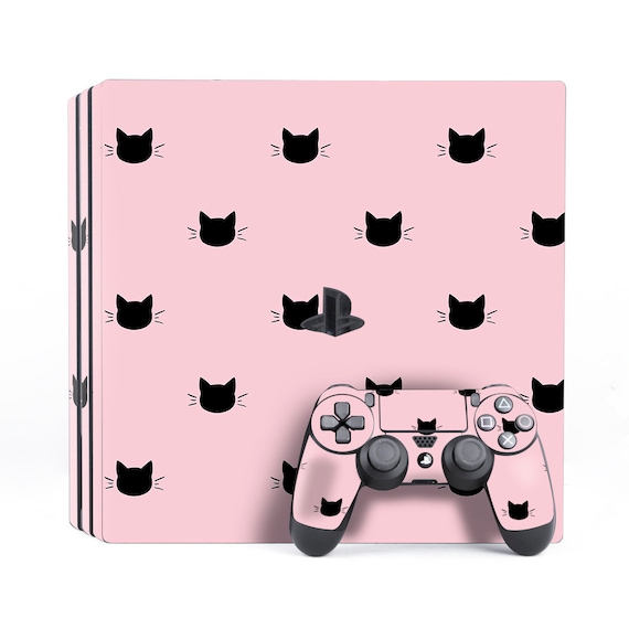 PS4 Skin Pink Ps4 Pro Slim Fat Vinyl Sticker Kawaii Cats - Etsy